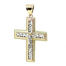 Zlatý vzorovaný krížik s Ježišom
