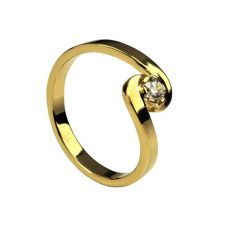 Briliantový prsteň zo žltého zlata